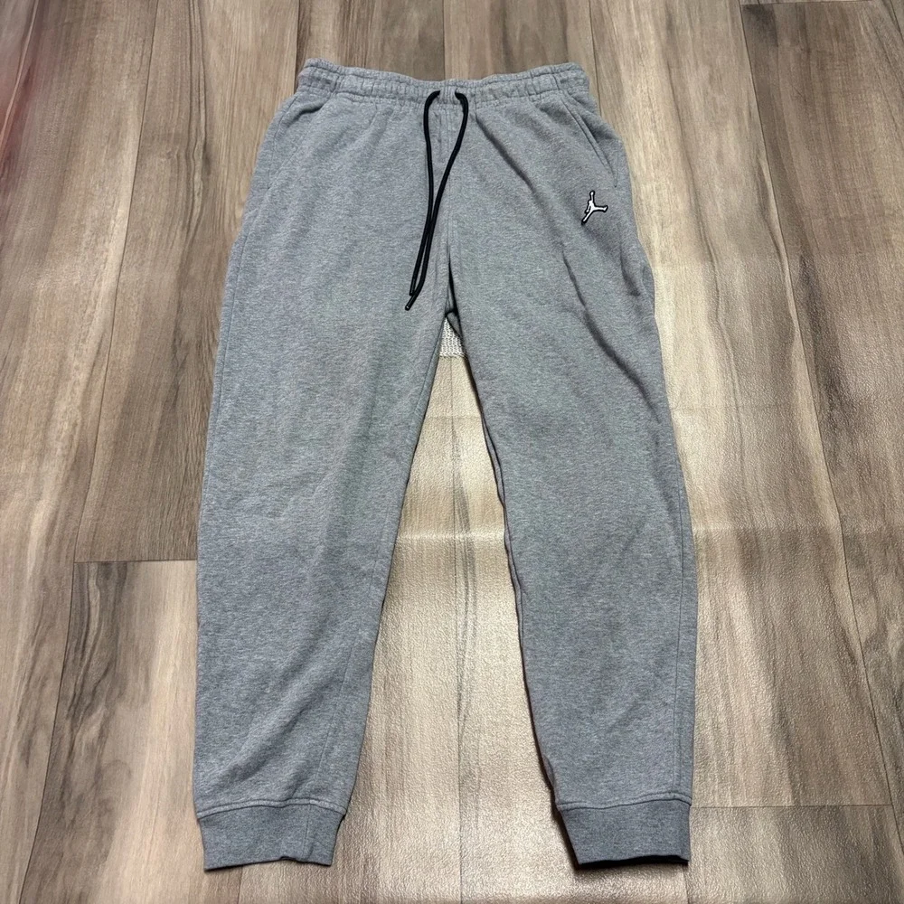 Jordan Mens Fleece Jogger Sweatpants Heather Gray Jumpman Logo Size M 1372